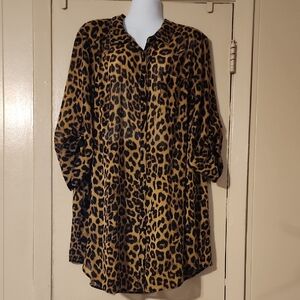 Torrid Leopard Print Tunic Blouse Size 3X